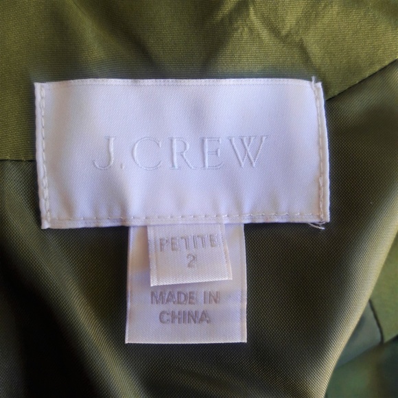 SiLK J Crew Dress Green Fit Flare Kick Pleat Back Zip Lined Chic 2P - Picture 3 of 4